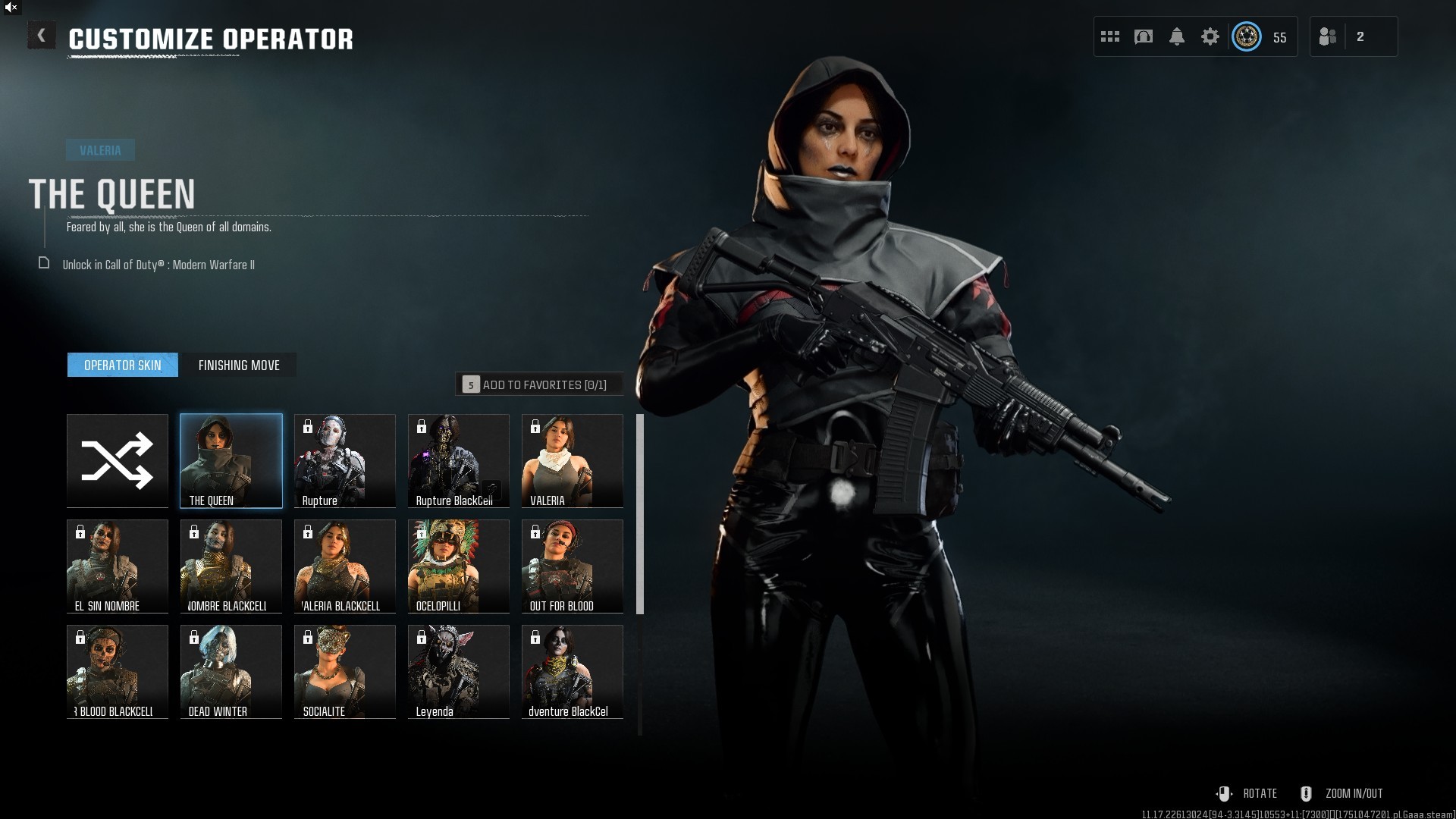 ⭐【Level 55】🔥 Valeria The Queen Skin | x30 Old Guns | x6 Bo6 Guns Leveled | x2 Squid Game Skins | Ranked Ready WZ