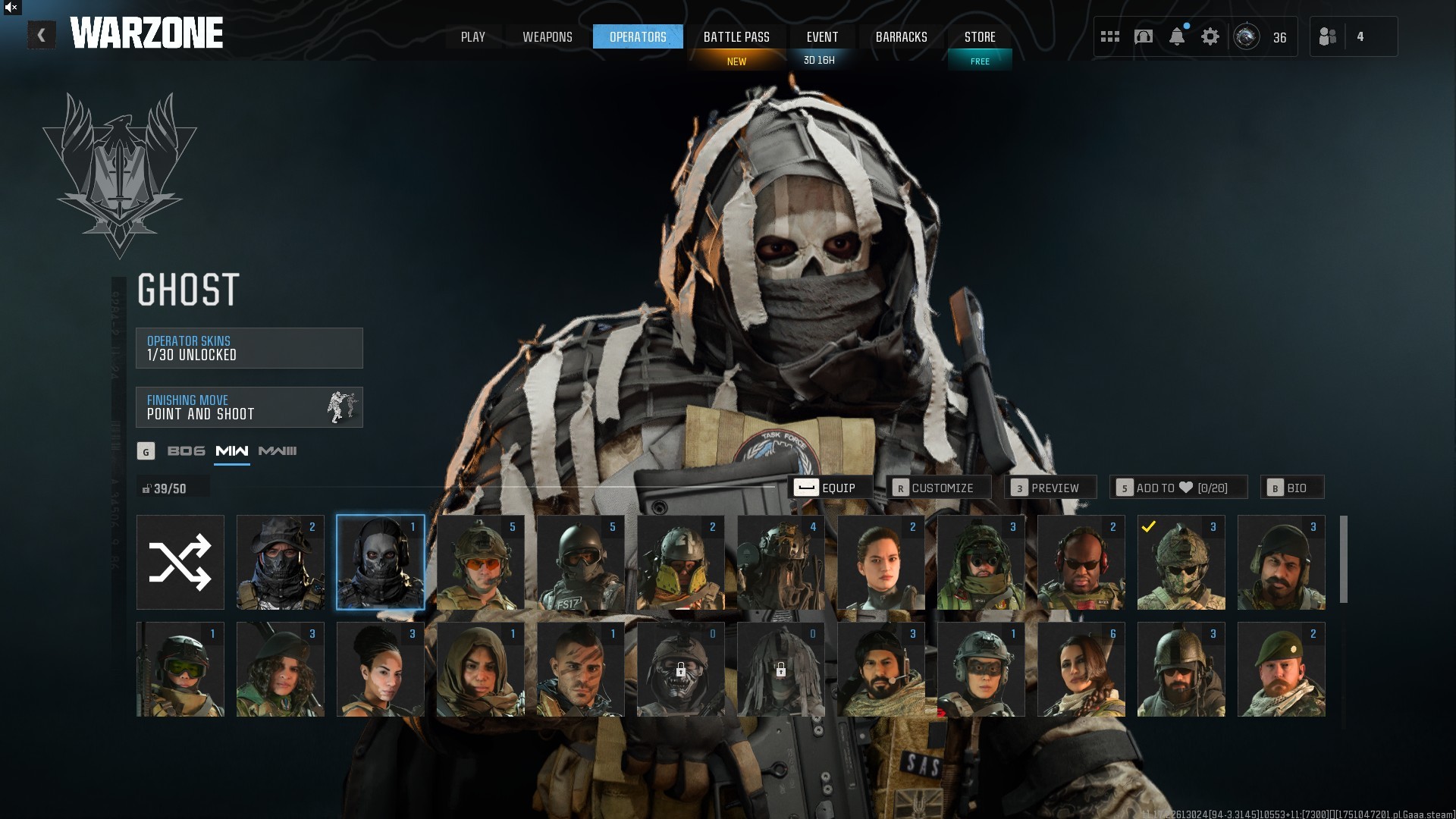 ⭐【Prestige 8】🔥 Front Man Skin | x6 Battlepass Max | x80 Gun Leveled | Old and New Guns | Old Skins | Ghost The Rook-Groot….