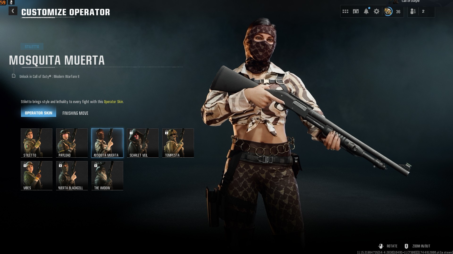 ⭐【WZ4/BO6】🔥【Prestige 4】Front Man Skin | x3 Bundles | x3 Battlepass Mix Skins| x35 Mix Guns Leveled | Riding Hood-Mosquita Muerta-Valeria..
