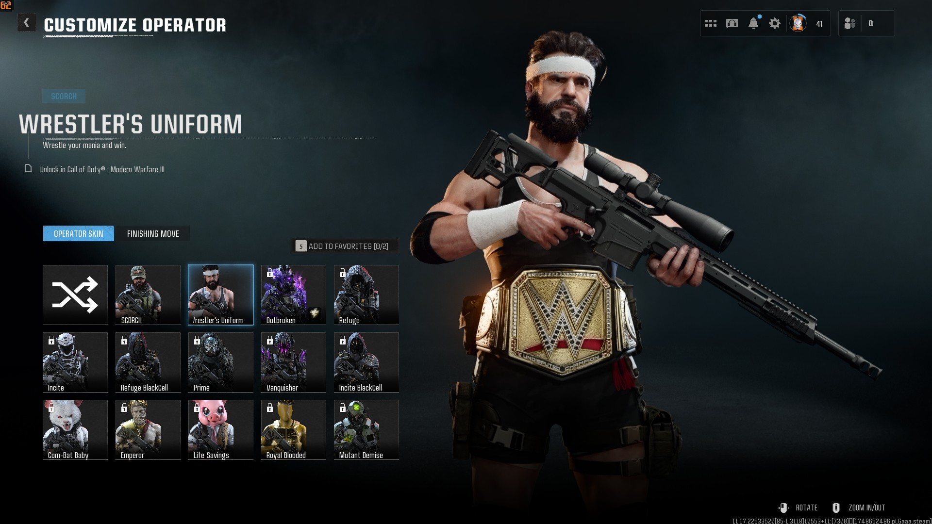 ⭐【WZ4/BO6】🔥【Prestige 5】x40 Mix Guns Leveled | Squid Game-Wrestler Skins | Kar98 Max | x6 Diamond | x11 Gold