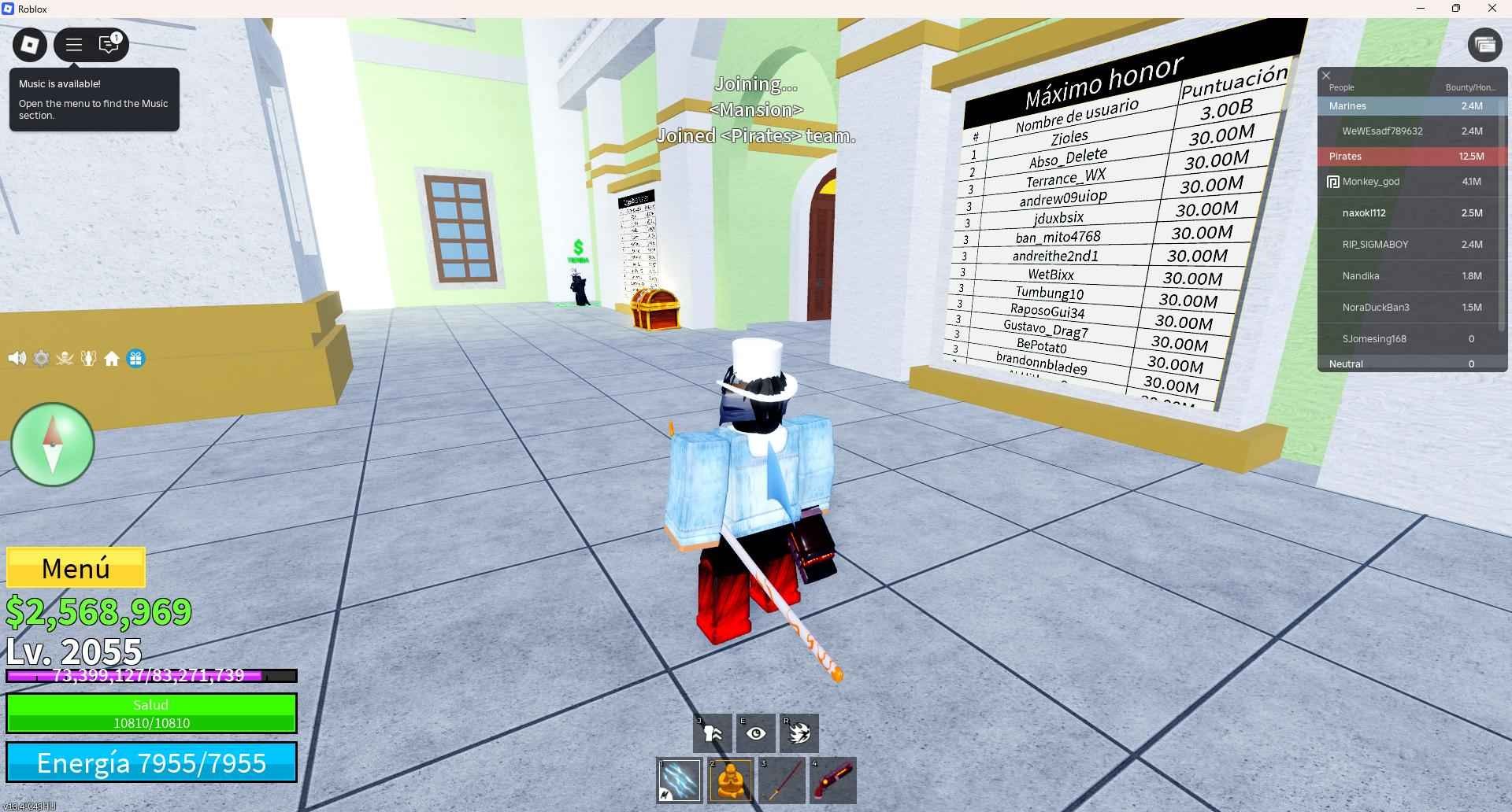 Adopt Me  Blox Fruits 2055lvl  2.5M cash  Inventory value 2593     Offsale items  SCREENSHOTS AND INVENTORY LINK  FULL EMAIL ACCESS