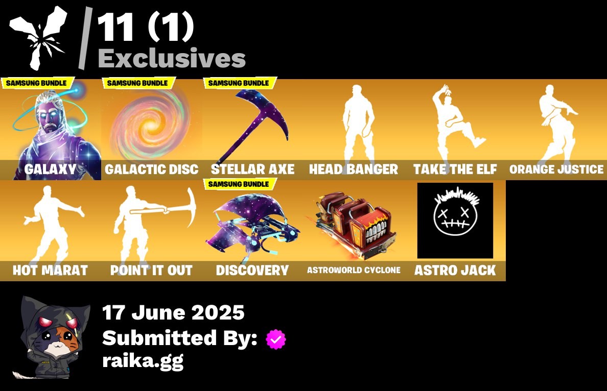Fortnite Account ( PLAYSTATION / XBOX / PC / MOBILE / NINTENDO ) (Galaxy,The Scientist,The Imagined,Ragnarok,Sentinel,Spectra Knight,Enforcer,Mizuki,Drift,The Origin,Luxe) (97 Skins)