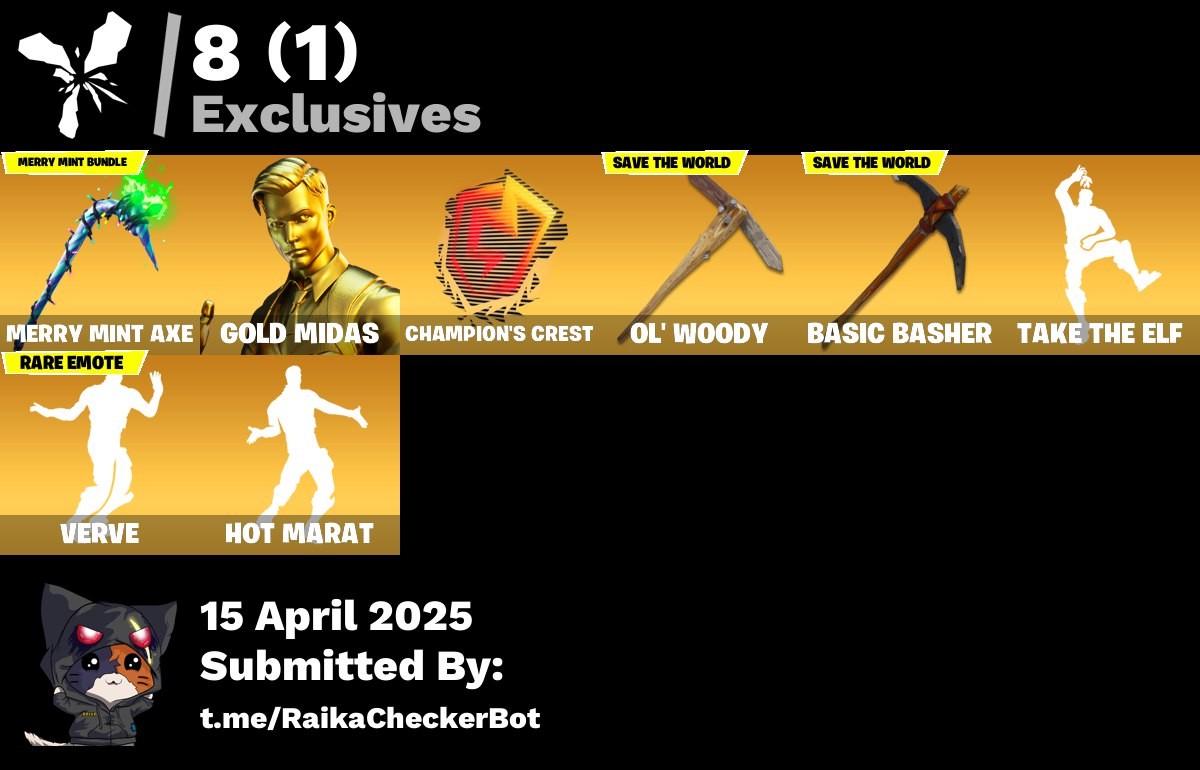 Fortnite Account ( PLAYSTATION / XBOX / PC / MOBILE / NINTENDO ) Merry Mint Axe, Gold Midas, Joey, Fusion, Mecha Cuddle Master, Catalyst, Blackheart, Vi, Predator, Galaxia, Hybrid (100 skins)