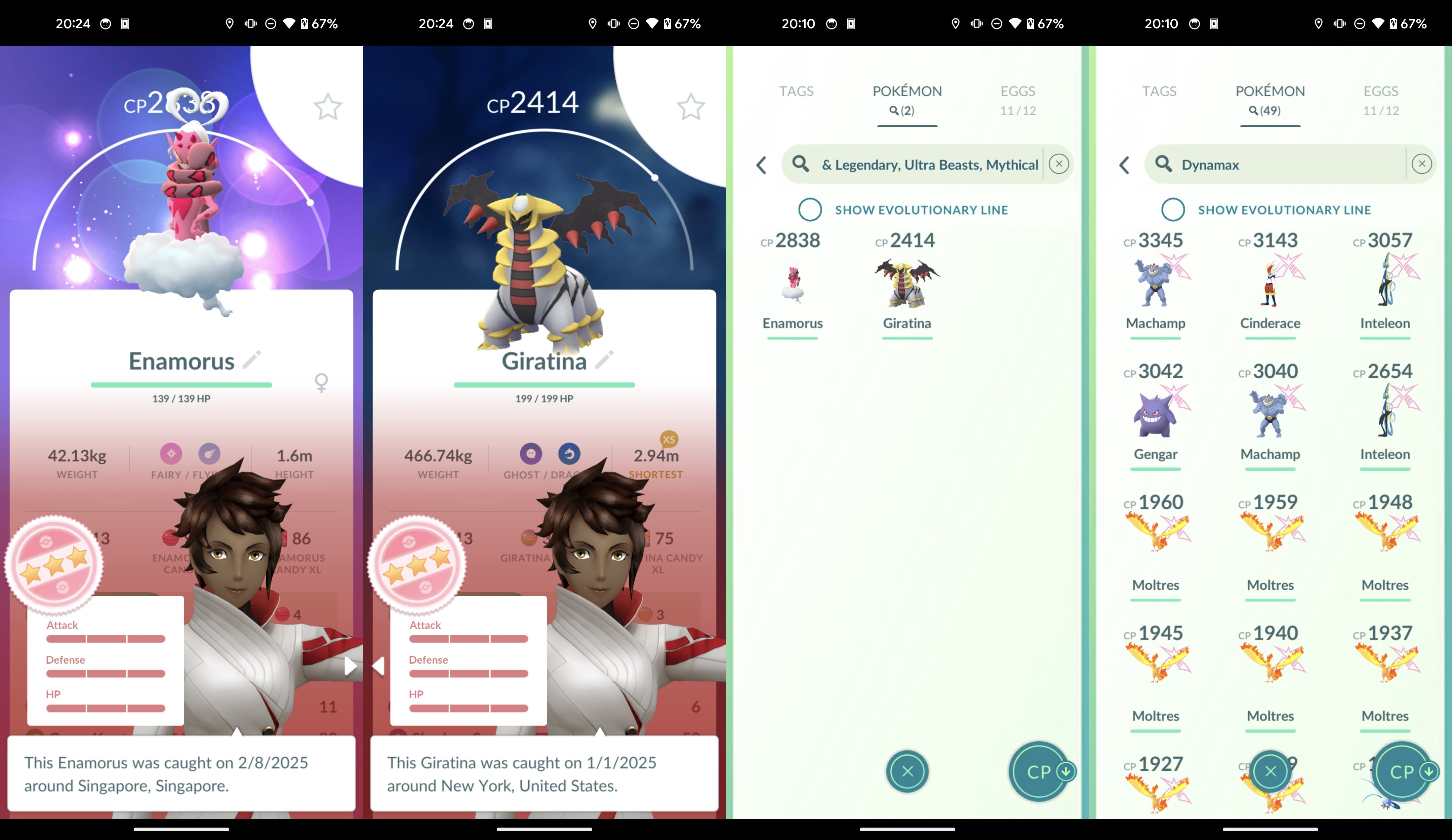 Pokemon Go Account – LEVEL 44, 83M XP 12.2M Dust, Hundo Enamorus Giratina, 2 Shiny Dmax Articuno, 3 Shiny Hatched, Legendary Zygarde, 49 Dmax, 6 Pkm BGrd, 30 Perfect, 98 Shiny