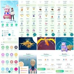 Pokemon Go Account – Lvl 40 1.5M Stardust 5 Legendary Zapdos Moltres Blue Team Best Starter