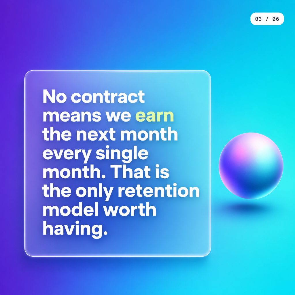 No Contract slide on ai agent pricing and retention logic
