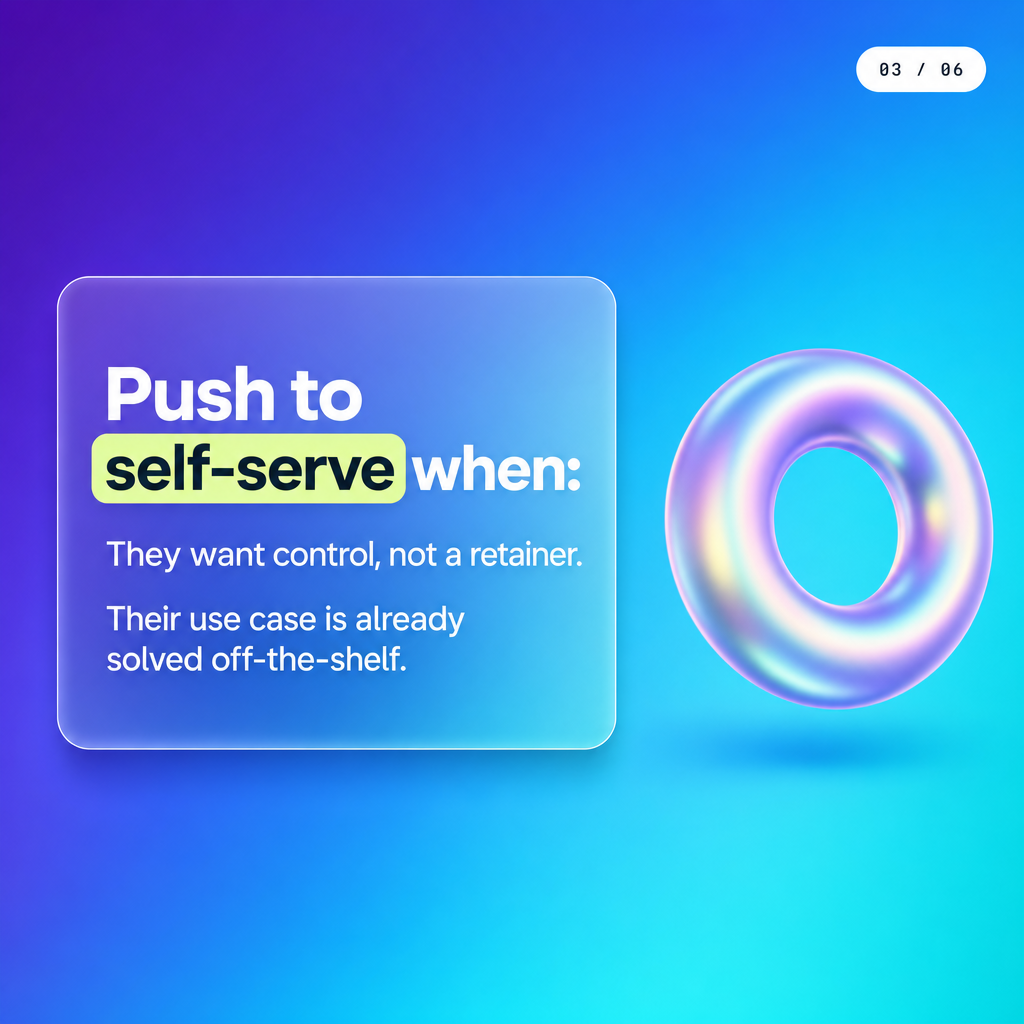 Self-serve signals checklist for routing clients correctly