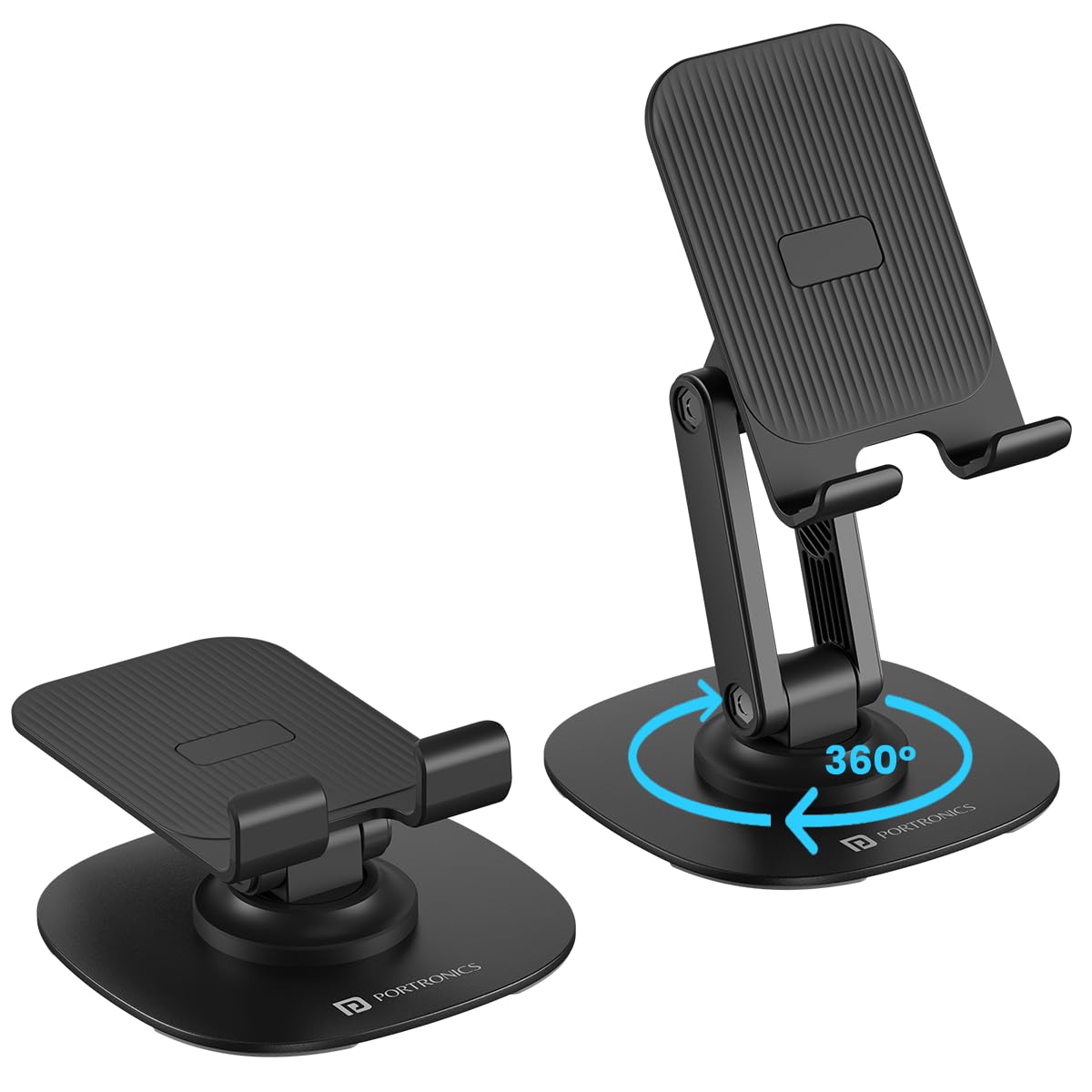 Portronics Mobot III Multifunctional Universal Mobile Holder with 360?& iPad(Black)