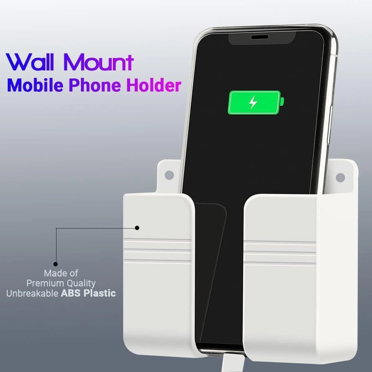 Mobile Stand Charging Wall Holder Remote Stand for All Mobiles - Pack of 2 (White)