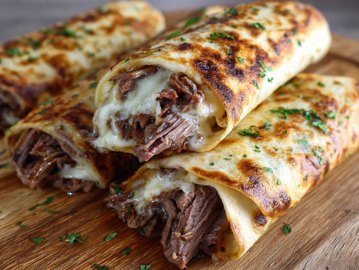 French Dip Tortilla Roll Ups - Step 2