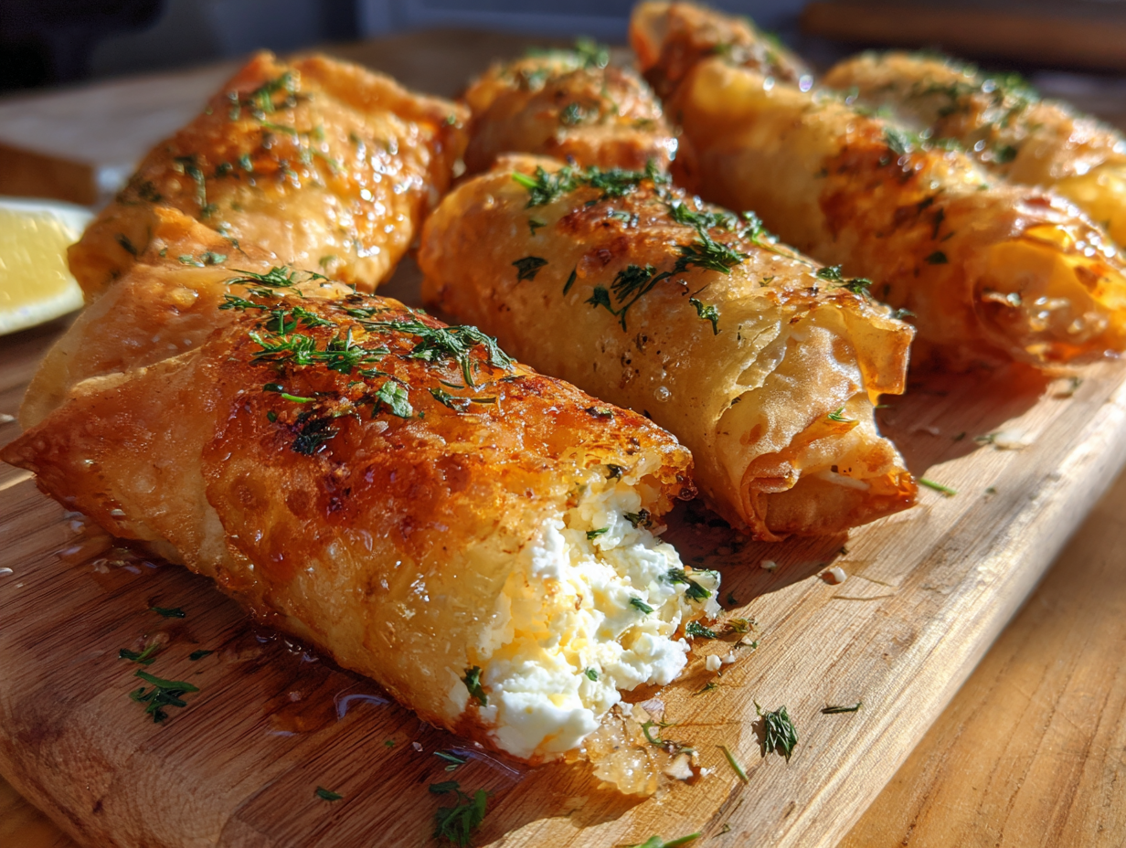 Indulgent Oven Fried Feta Rolls - Step 2