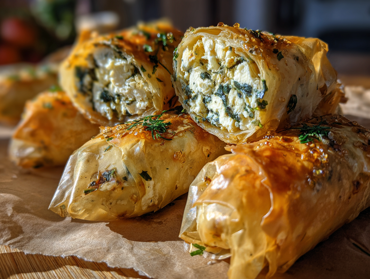 Indulgent Oven Fried Feta Rolls - Step 3
