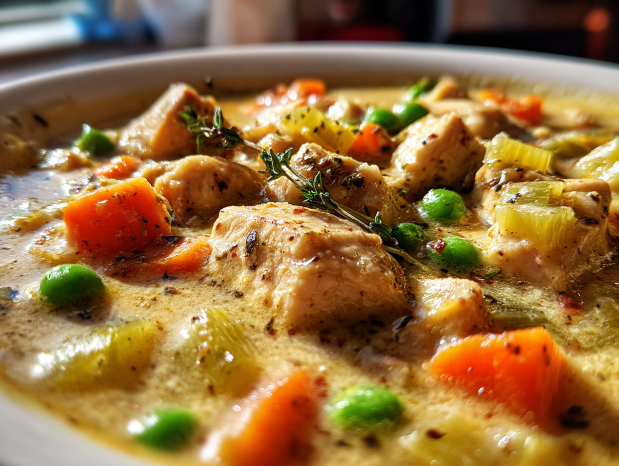 High Protein Chicken Pot Pie Soup - Step 2