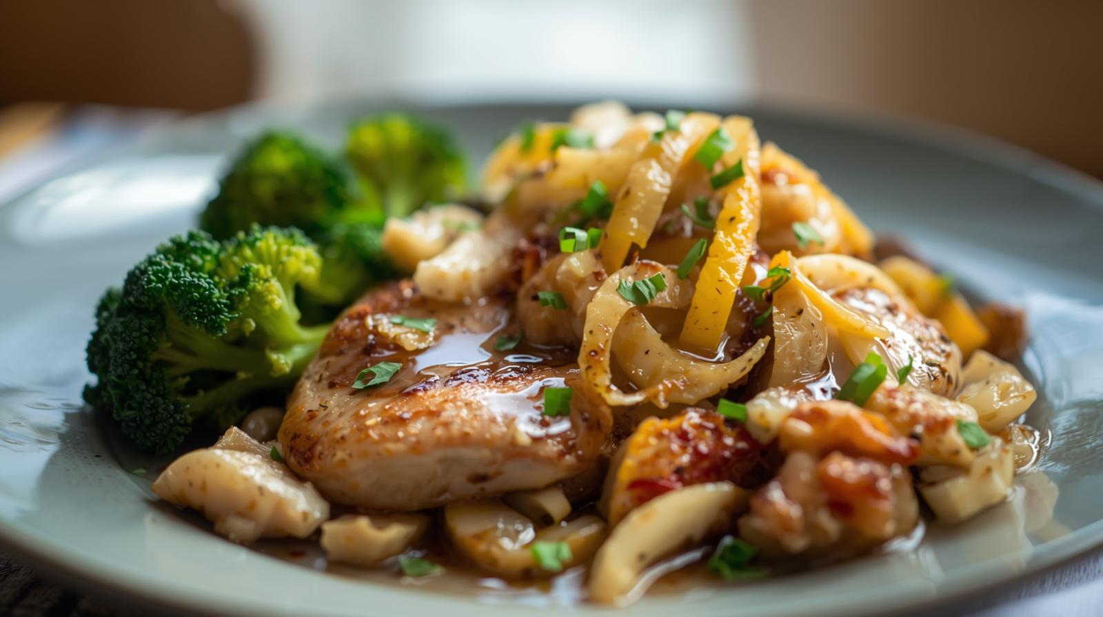 Cowboy Butter Lemon Bowtie Chicken with Broccoli