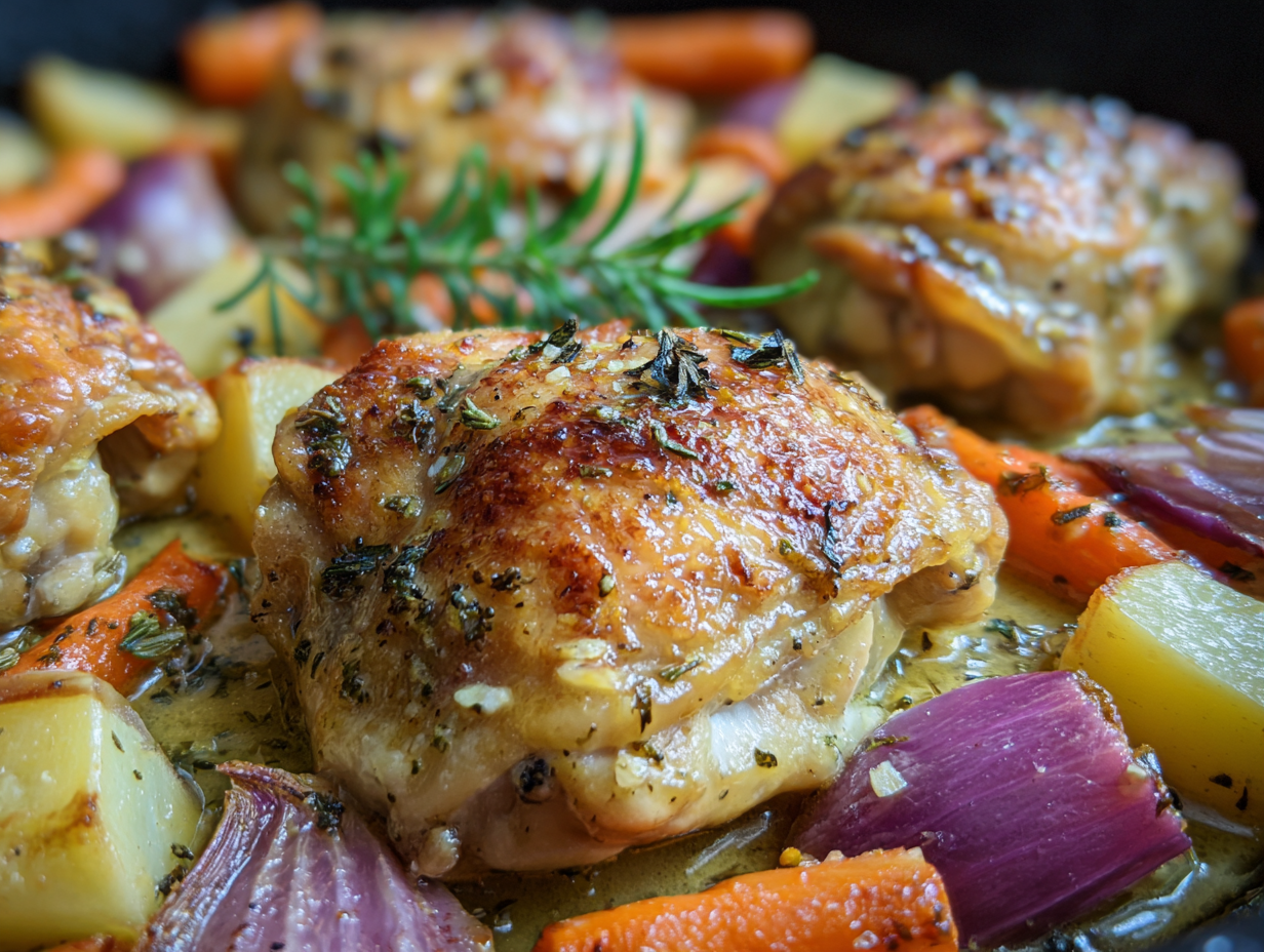 Creamy Baked Dijon Chicken Thighs recipe
