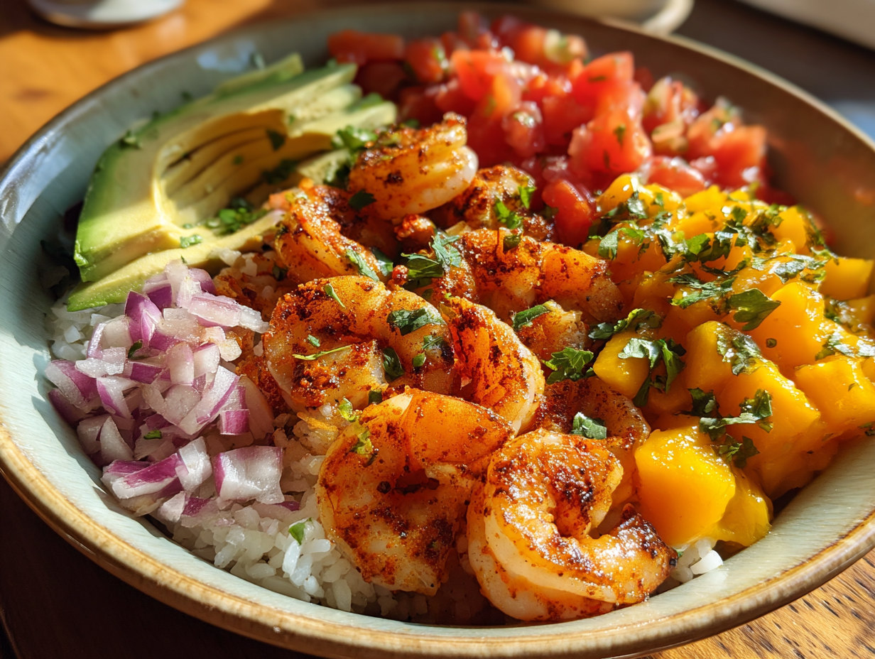 Shrimp and Avocado Bowls with Mango Salsa - Step 2