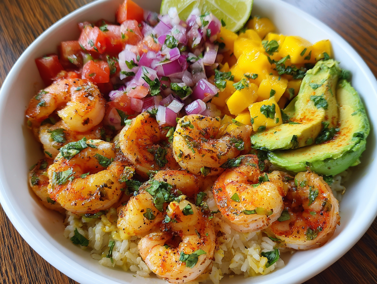 Shrimp and Avocado Bowls with Mango Salsa - Step 3