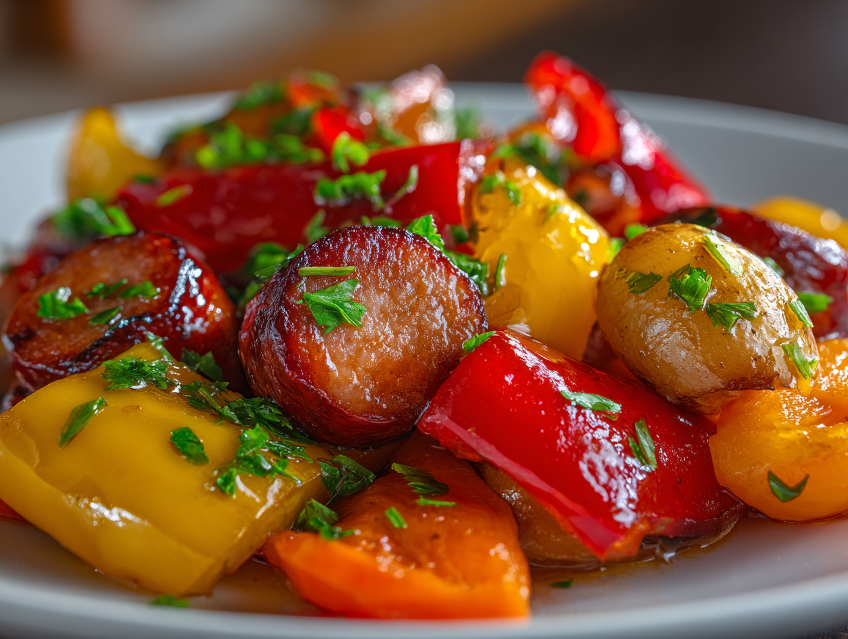 Honey Garlic Kielbasa & Veggies recipe