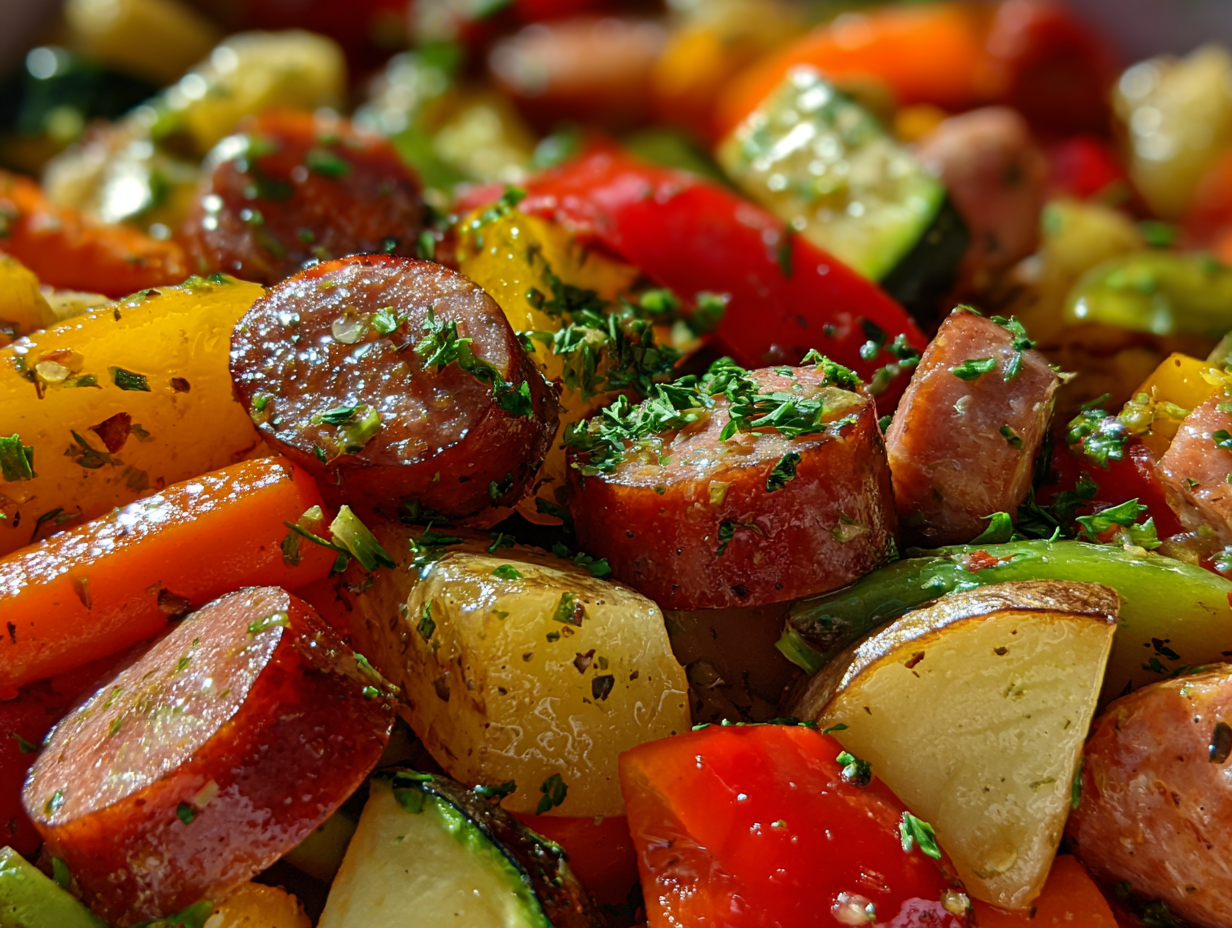 Honey Garlic Kielbasa & Veggies - Step 2