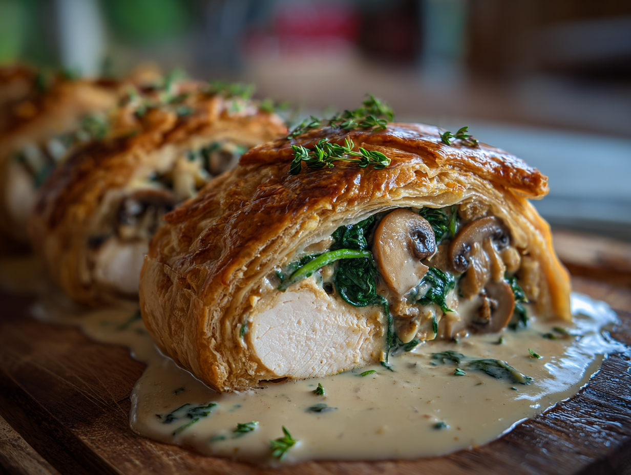 Chicken Wellington with Dijon Cream Sauce