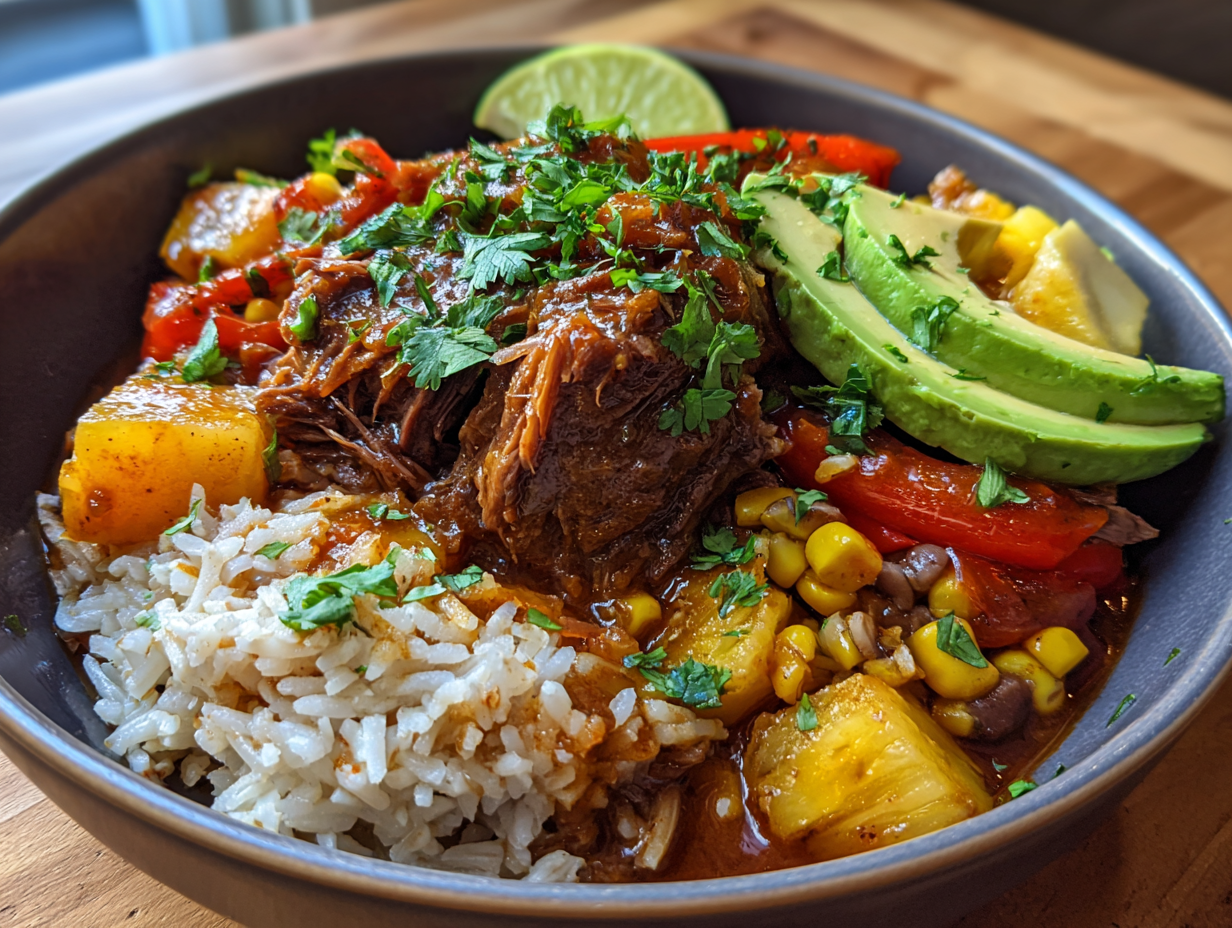 Crockpot Chipotle Pineapple Pot Roast Bowl - Step 2