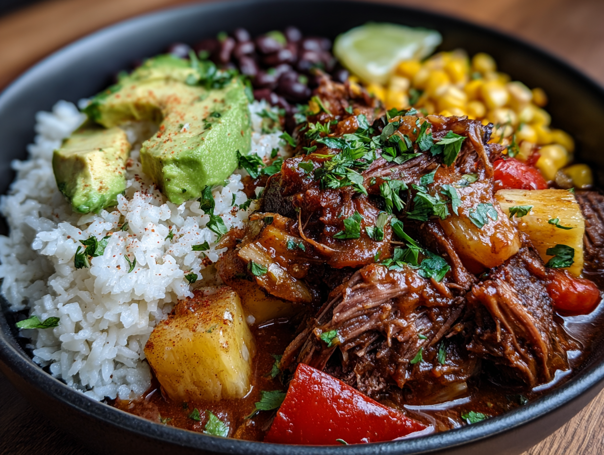 Crockpot Chipotle Pineapple Pot Roast Bowl - Step 3