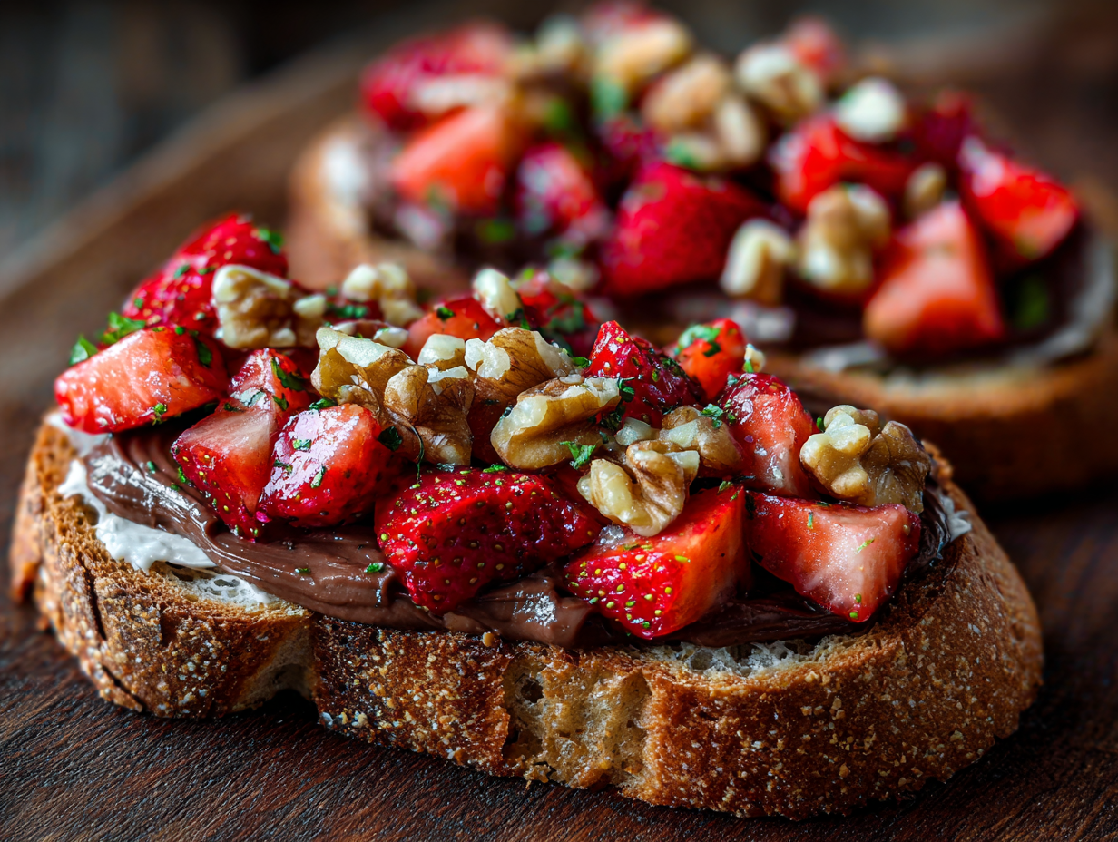 Chocolate Strawberry Bruschetta recipe