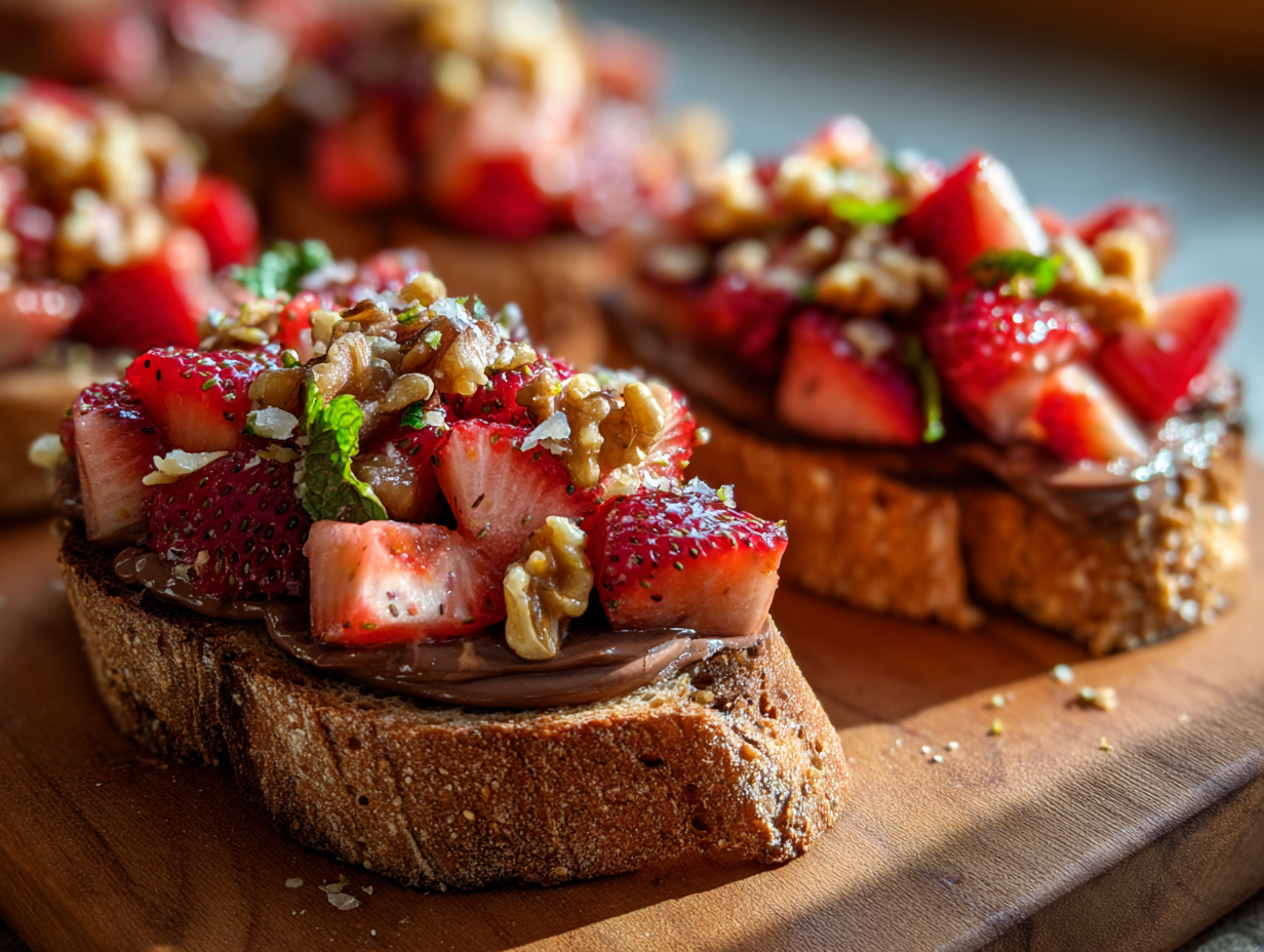 Chocolate Strawberry Bruschetta - Step 2