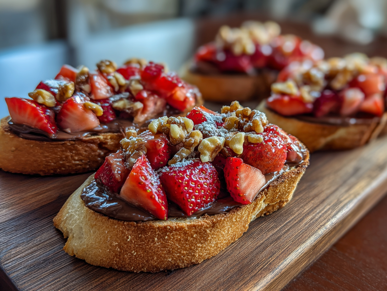 Chocolate Strawberry Bruschetta - Step 3