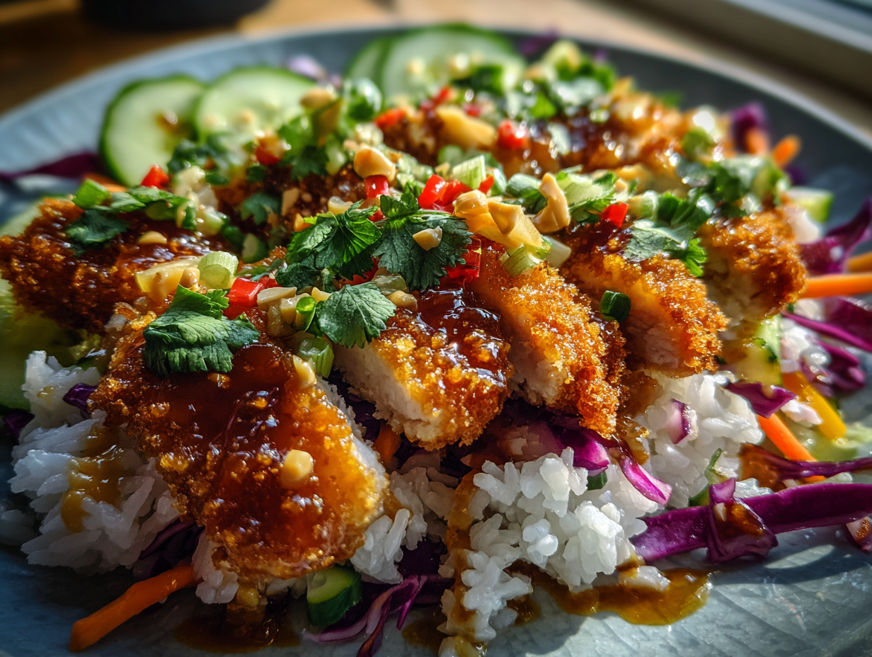 Chicken Crispy Rice Salad with Peanut Dressing - Step 2