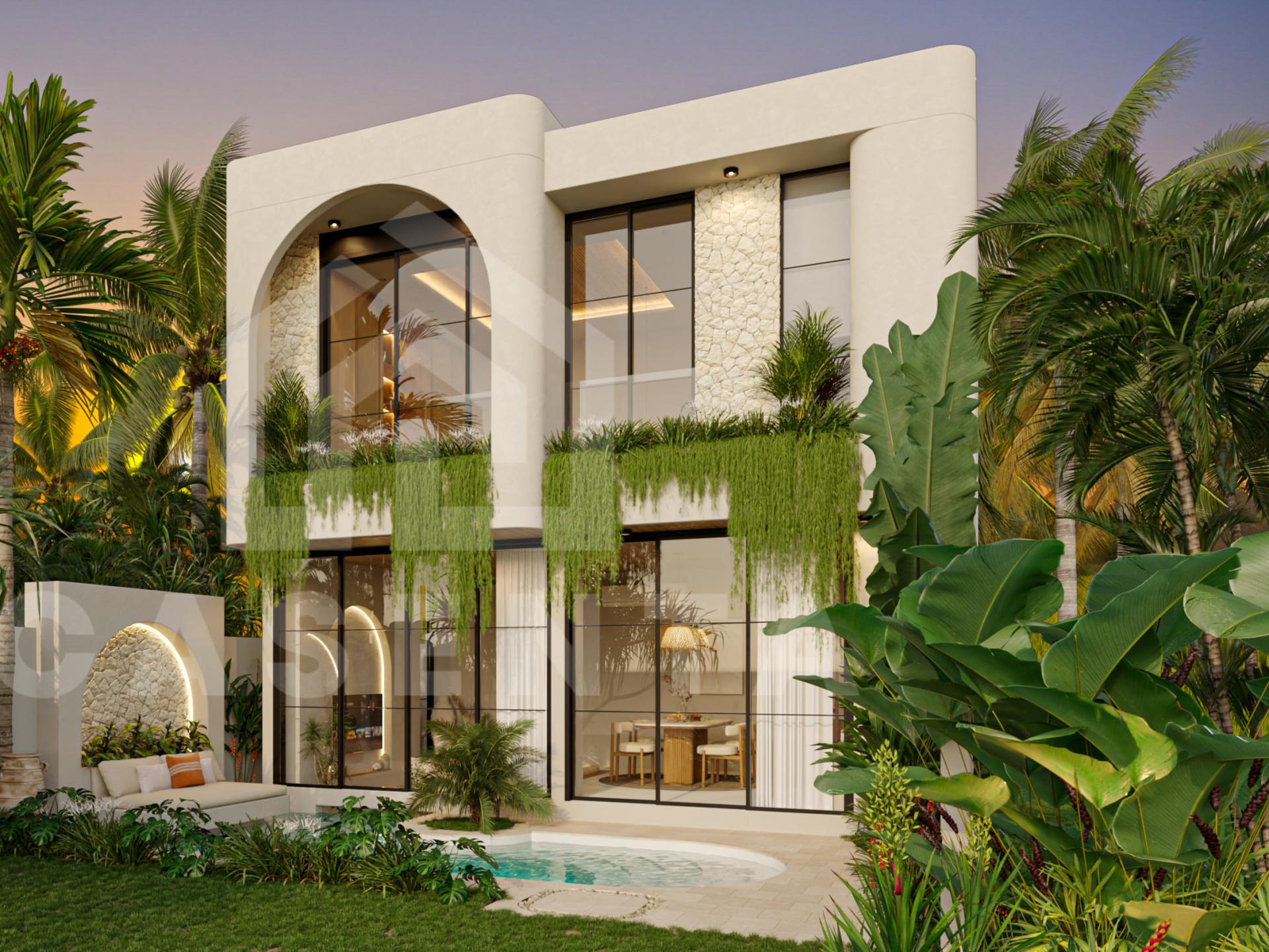 Modern tropical facade of Pecatu Villa For Sale with private pool