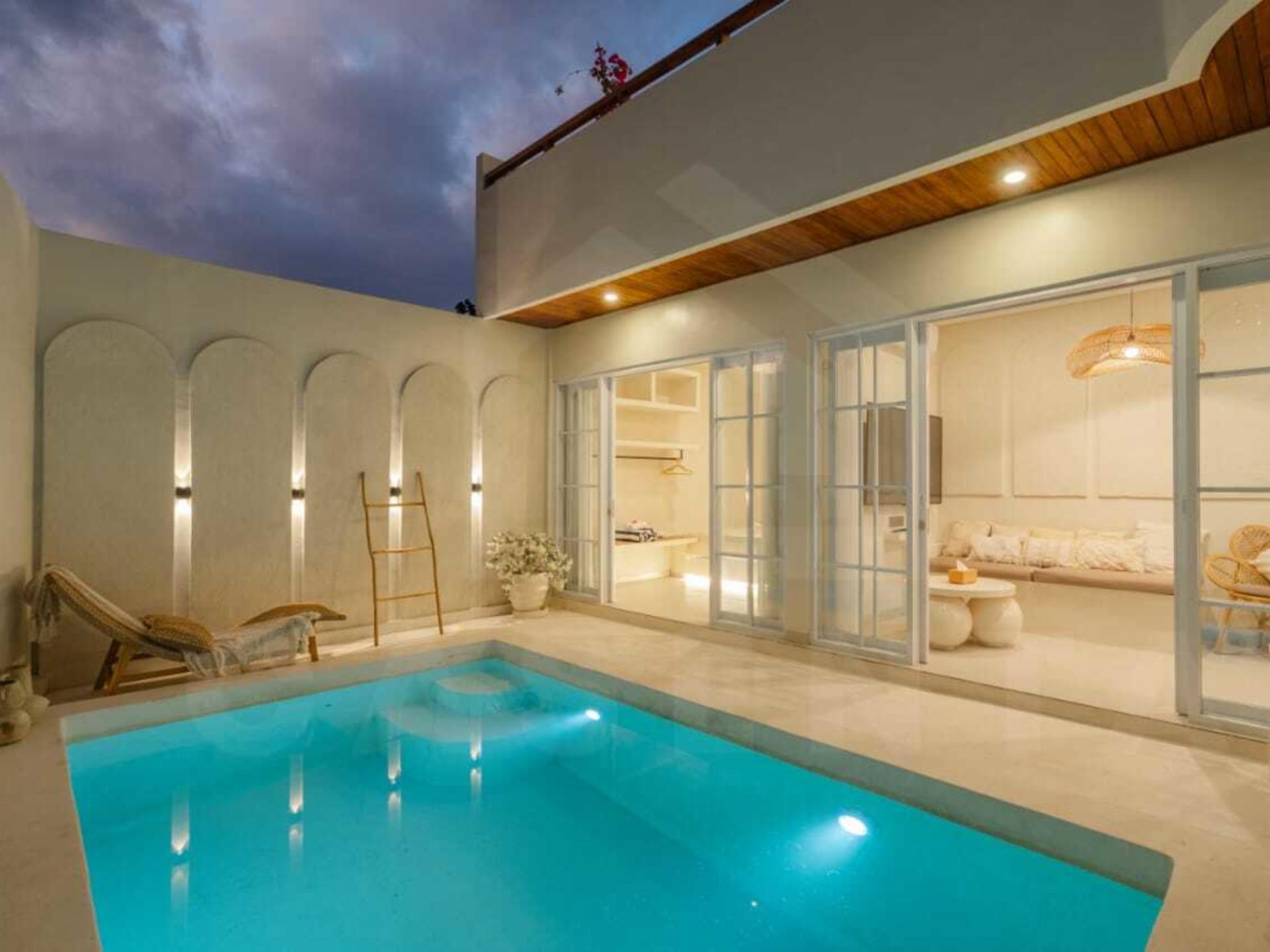 Outdoor area of charming Mediterranean villa in Ungasan