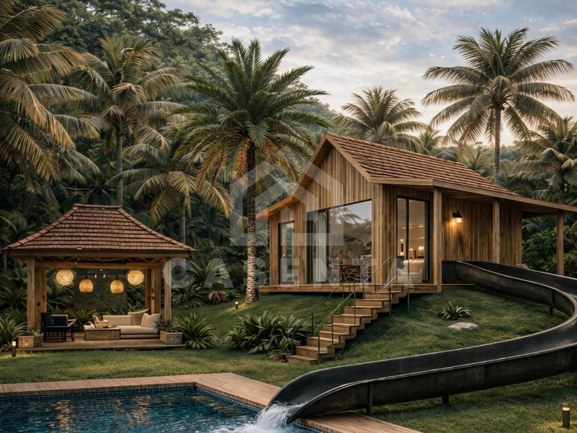 Tegalalang villa with private pool, gazebo and water slide