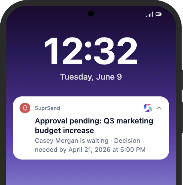 Approval Reminder — Android push