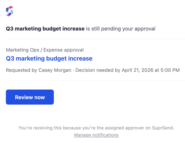 Approval Reminder — Email