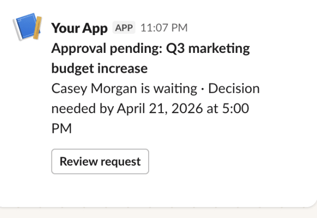 Approval Reminder — Slack