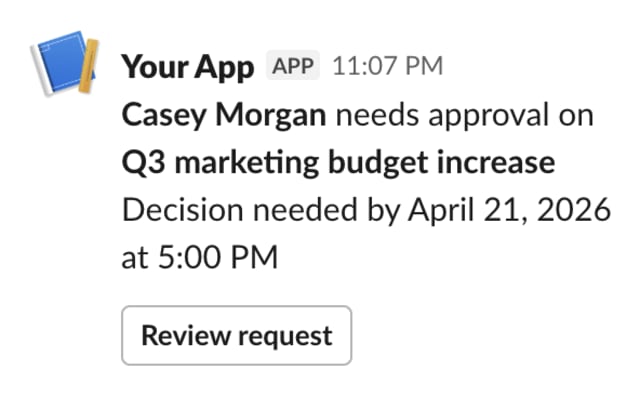 Initial Approval Request — Slack