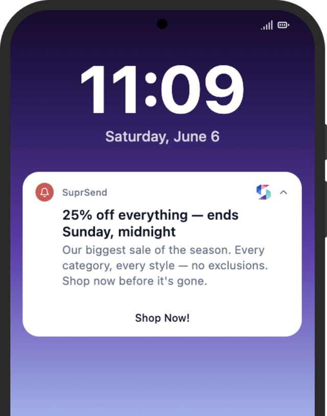 Sale Promotion — Android push