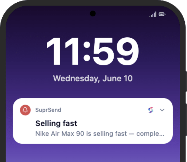 Items Left in Cart Second Reminder — Android push