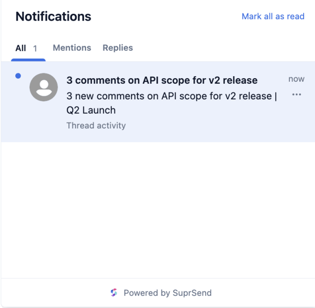 Comment on My Resource — In-app inbox