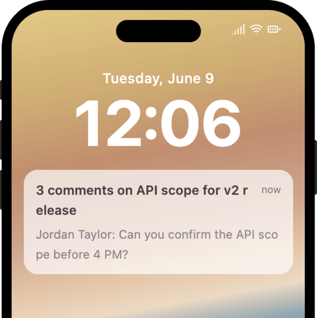 Comment on My Resource — iOS push