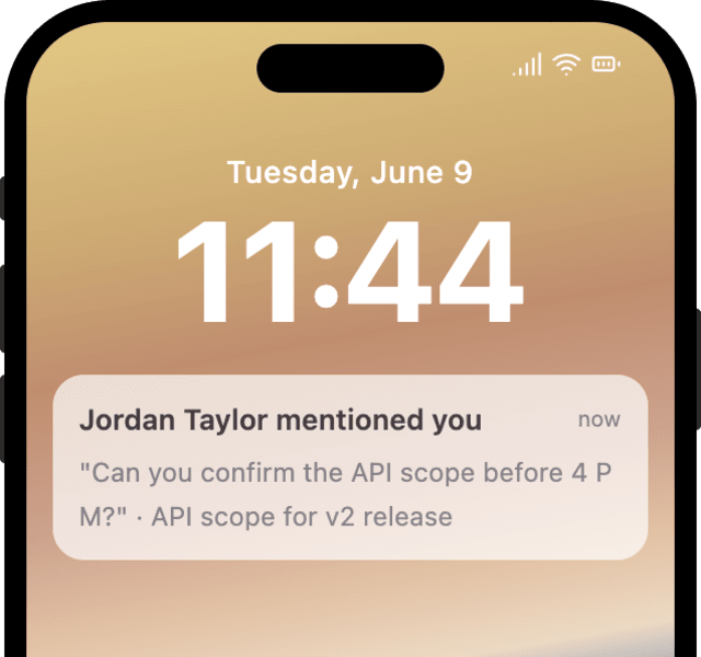 Comment with Mention — iOS push