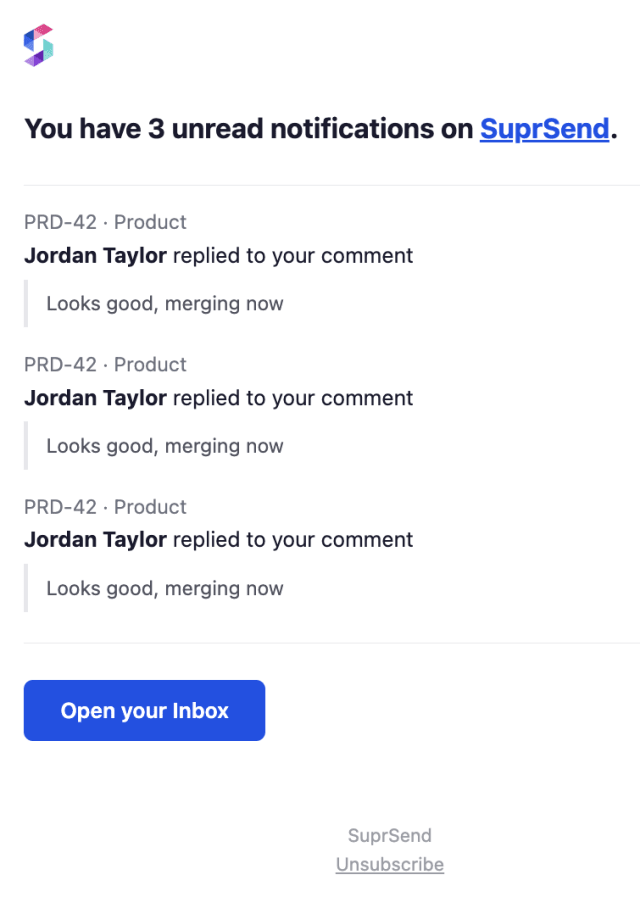 Replies to Comment — Email