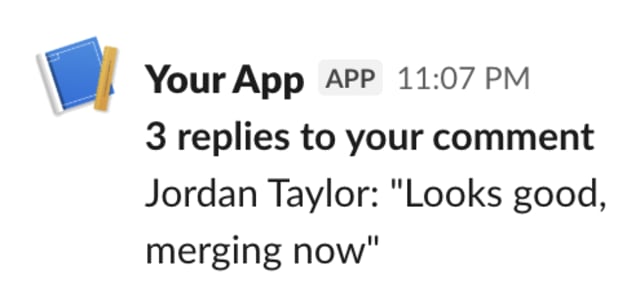 Replies to Comment — Slack