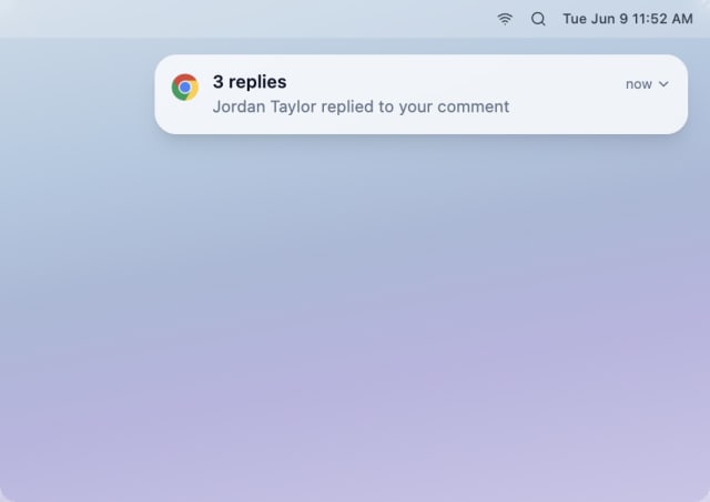 Replies to Comment — Web push (Mac)