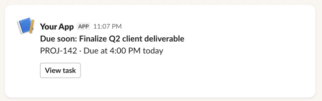 Deadline Due Today — Slack