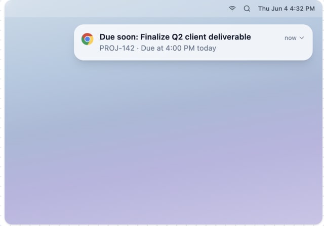 Deadline Due Today — Web push (Mac)
