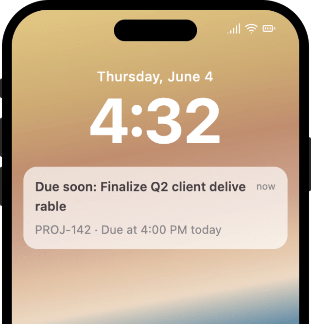 Deadline Due Today — iOS push