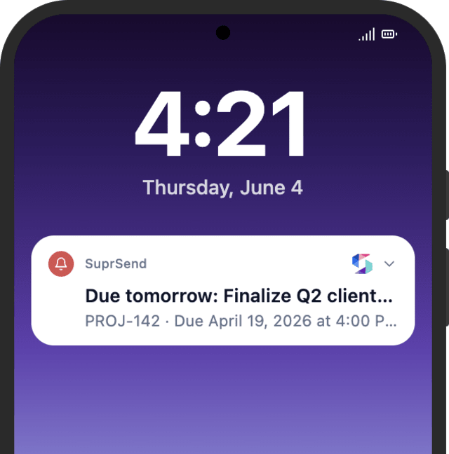 Deadline Due Tomorrow — Android push
