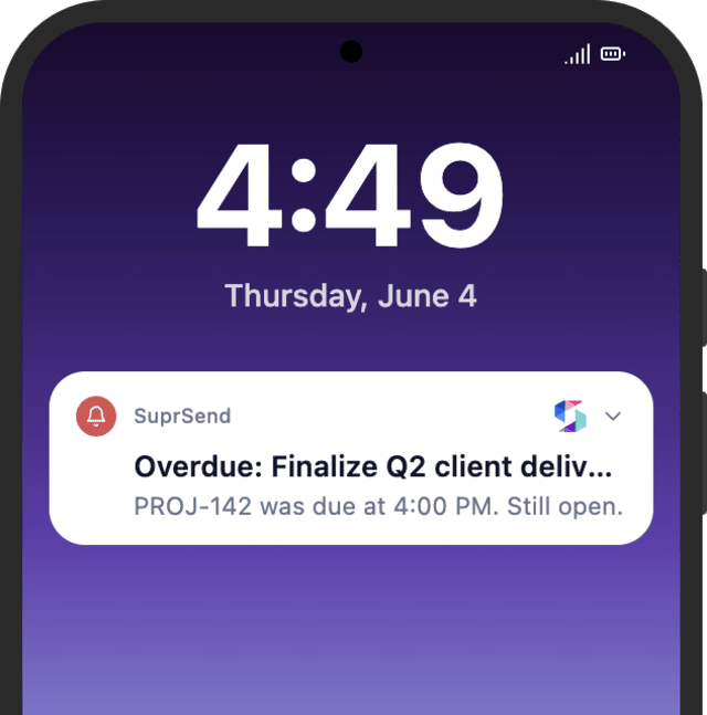 Deadline Overdue — Android push